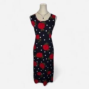Vintage 90s rose polka dot
